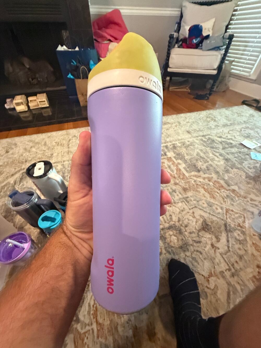 Owala FreeSip Insulated Stainless Steel Water Bottle Lavender Multicolor Straw